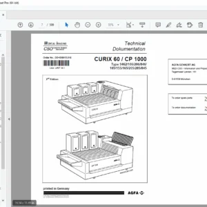Agfa CURIX 60 / CP1000 Medical Film Processor Service Manual – PDF Download