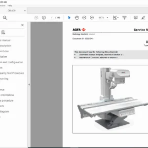 Agfa DR 800 Digital Radiography System Service Manual PDF