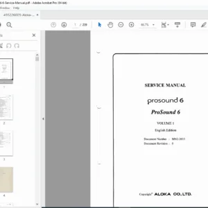 Aloka ProSound 6 Ultrasound System Service Manual – PDF Download