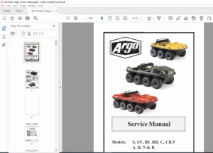 Argo 6x6 & 8x8 Amphibious Vehicle Service Manual – Ontario Drive & Gear 673-04-1 PDF