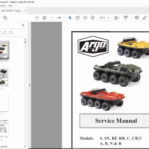 Argo 6x6 & 8x8 Amphibious Vehicle Service Manual – Ontario Drive & Gear 673-04-1 PDF