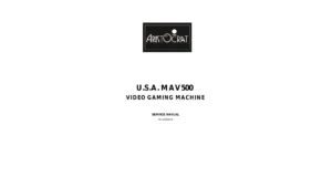 Aristocrat MAV500 Video Gaming Machine Service Manual – PDF Download