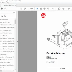 BT LPE240 Powered Pallet Truck Service Manual – PDF Download