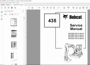 Bobcat 435 Compact Excavator Service Manual – PDF Download