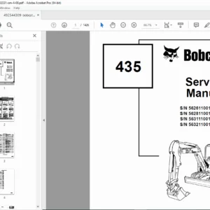 Bobcat 435 Compact Excavator Service Manual – PDF Download