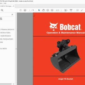 Bobcat Angle Tilt Bucket Operation & Maintenance Manual – PDF Изтегляне