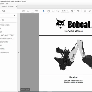 Bobcat Backhoe 7BH / 9BH Service Manual – 6990887 PDF