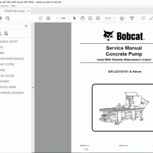 Bobcat Concrete Pump Service Manual – PDF Download