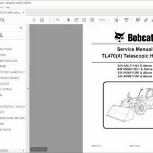 Bobcat TL470(X) Telescopic Handler Service Manual – PDF Download