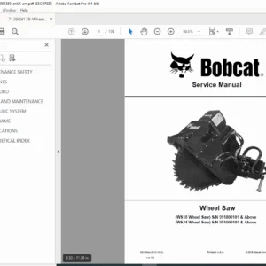 Bobcat Wheel Saw WS18 WS24 Service Manual PDF