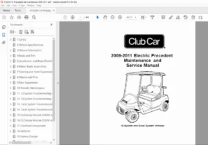 Club Car Electric Precedent Golf Cart Service Manual 2009-2011 – PDF