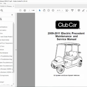 Club Car Electric Precedent Golf Cart Service Manual 2009-2011 – PDF