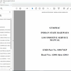 EMD GT46MAC Locomotive Service Manual - PDF DOWNLOAD