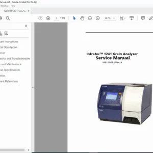 FOSS Infratec 1241 Grain Analyzer Service Manual – PDF Download
