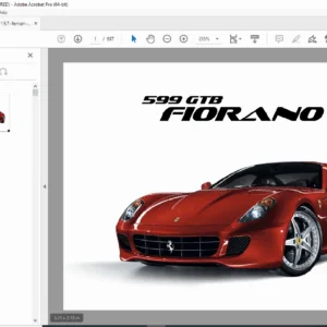 Ferrari 599 GTB Fiorano Workshop Service Manual Full Factory Repair Guide - PDF