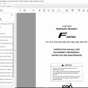 Furukawa F-Series Hydraulic Breaker Service Manual (F11–F70) – PDF Download