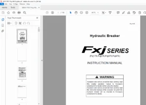 Furukawa Fxj Series Hydraulic Breaker Instruction Manual – PDF Download