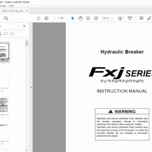 Furukawa Fxj Series Hydraulic Breaker Instruction Manual – PDF Download