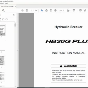 Furukawa HB20G PLUS Hydraulic Breaker Instruction Manual – PDF Download