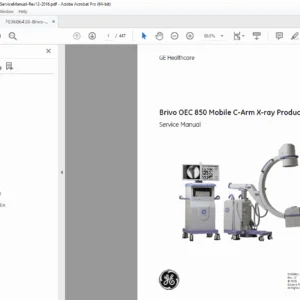 GE Brivo OEC 850 C-Arm X-Ray Service Manual PDF
