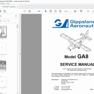 Gippsland Aeronautics GA8 Aircraft Service Manual – PDF Download