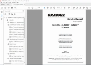 Gradall XL3100V, XL4100V, XL5100V, XL4130V Hydraulic Excavator Service Manual - PDF