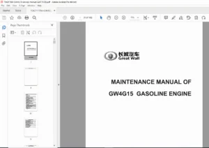 Great Wall GW4G15 Gasoline Engine Service Manual PDF