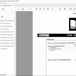 Hitachi EX200-1 Hydraulic Excavator Service Manual PDF