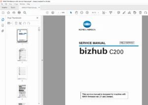 Konica Minolta bizhub C200 Service Manual PDF (Repair & Error Codes)