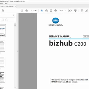 Konica Minolta bizhub C200 Service Manual PDF (Repair & Error Codes)
