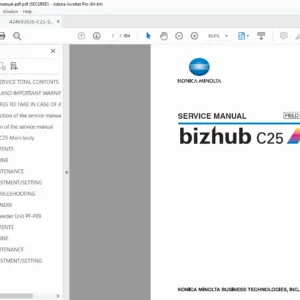 Konica Minolta Bizhub C25 Service Manual PDF DOWNLOAD