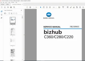Konica Minolta Bizhub C360 C280 C220 Field Service Manual โ PDF Download