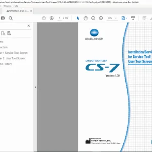 Konica Minolta CS-7 Direct Digitizer Installation Service Manual – PDF Download