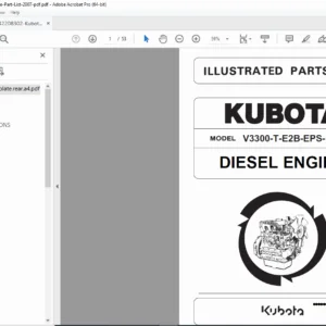 Kubota V3300-T-E2B Diesel Engine Parts List – PDF Download