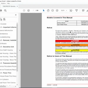 Mercury Marine Bravo & Sport Master Sterndrive Service Manual PDF (2003 Edition) - PDF