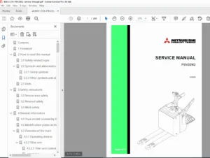 Mitsubishi PBV20N2 Electric Pallet Truck Service Manual  – PDF Download