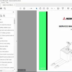 Mitsubishi PBV20N2 Electric Pallet Truck Service Manual  – PDF Download