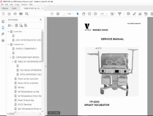 Ningbo David YP-2000 Infant Incubator Service Manual – PDF