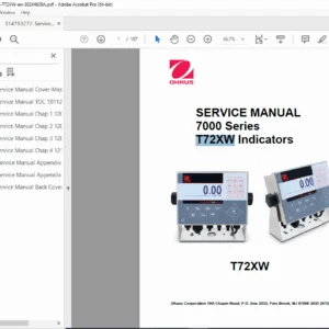 Ohaus 7000 Series T72XW Weighing Indicator Service Manual – PDF