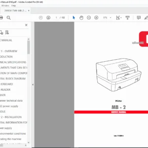 Olivetti MB-2 Multifunction Bank Printer Service Manual – PDF Download