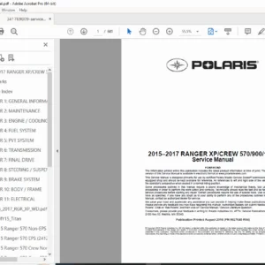 Polaris Ranger XP / Crew 570-900-1000 Service Manual PDF (2015-2017)