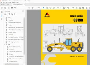 SDLG G9190 Motor Grader Service Manual – PDF Изтегляне