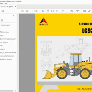 SDLG LG938L Wheel Loader Service Manual – PDF Download
