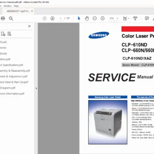 Samsung CLP-610ND Color Laser Printer Service Manual – PDF Download