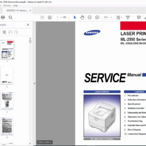 Samsung ML-2550 / ML-2551N / ML-2552W Laser Printer Service Manual – PDF