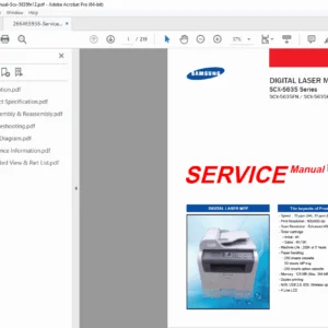 Samsung SCX-5635FN / SCX-5635HN Digital Laser MFP Service Manual PDF