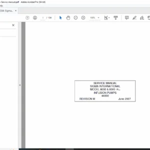 Sigma 8000 & 8000 Plus Infusion Pump Service Manual -  PDF