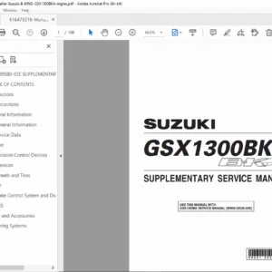 Suzuki B-KING GSX1300BKA (2008) Supplementary Service Manual – PDF Download