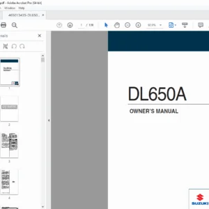 Suzuki DL650A (V-Strom 650) Service Repair Manual 2015–2016 – PDF Download