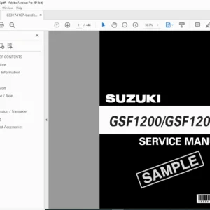 Suzuki GSF1200 GSF1200S Bandit K6 Service Manual – PDF Download